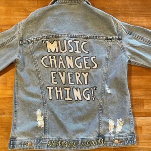 REMADE DENIM "Music Changes Everything" Denim Jacket